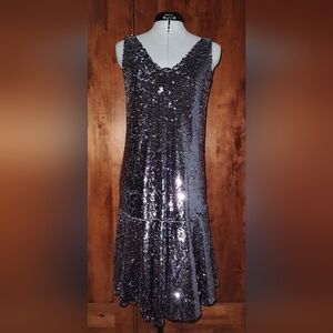 Sunday in Brooklyn Black and Silver Dress